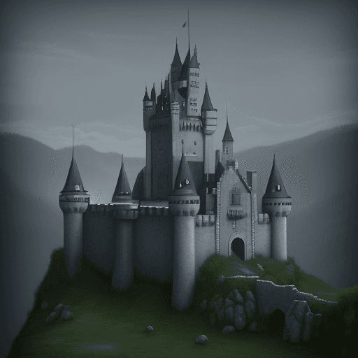 AI generated: castle empty alone sadness valley