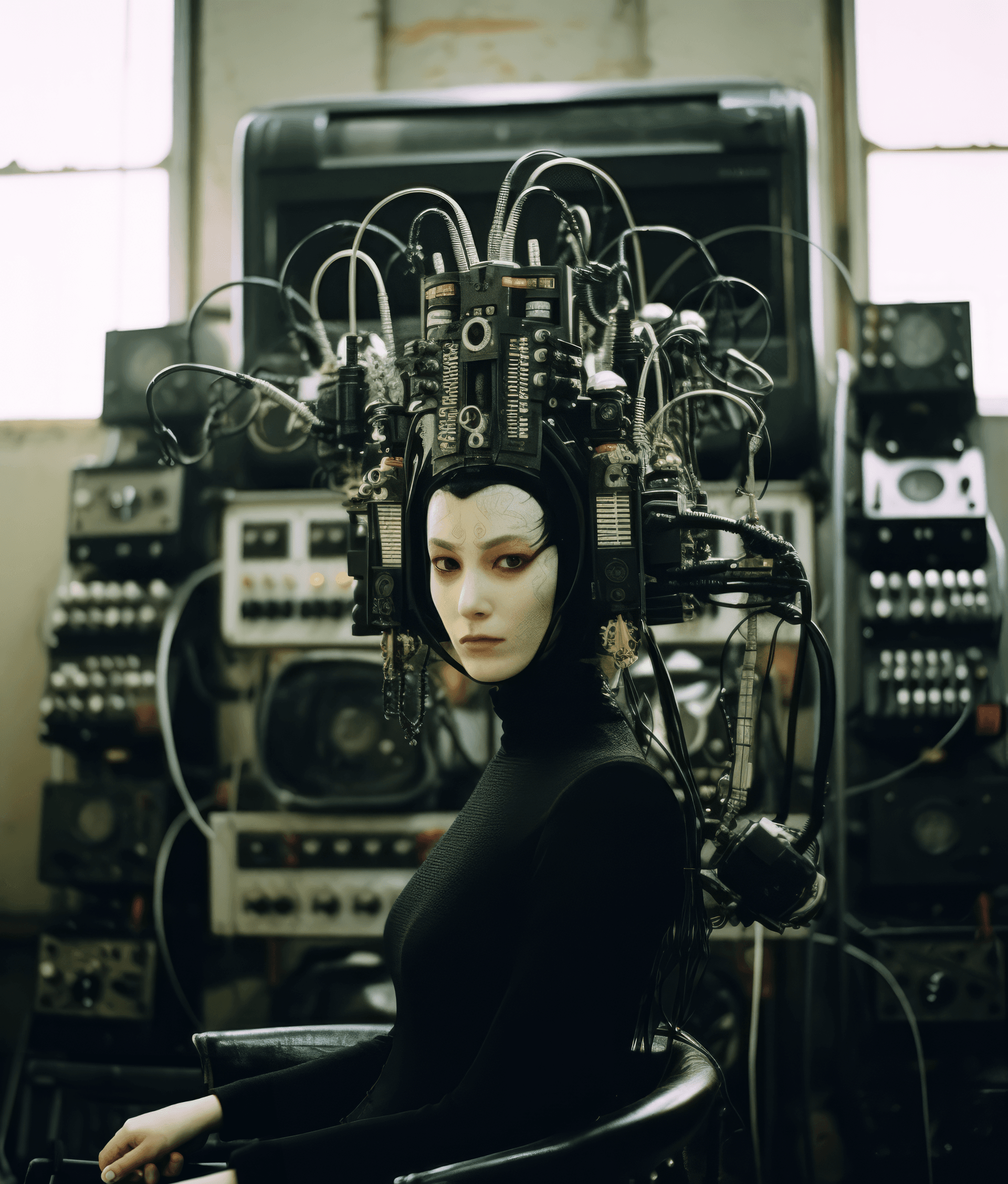 AI generated: photo by nicole harper for billboard magazine, in the style of surrealist automatons, mori kei, phot...