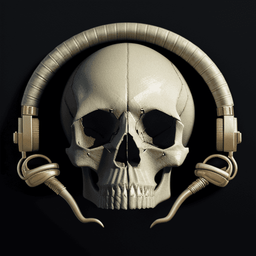 AI generated: skull, 
drill music art for a playlist (no people)

