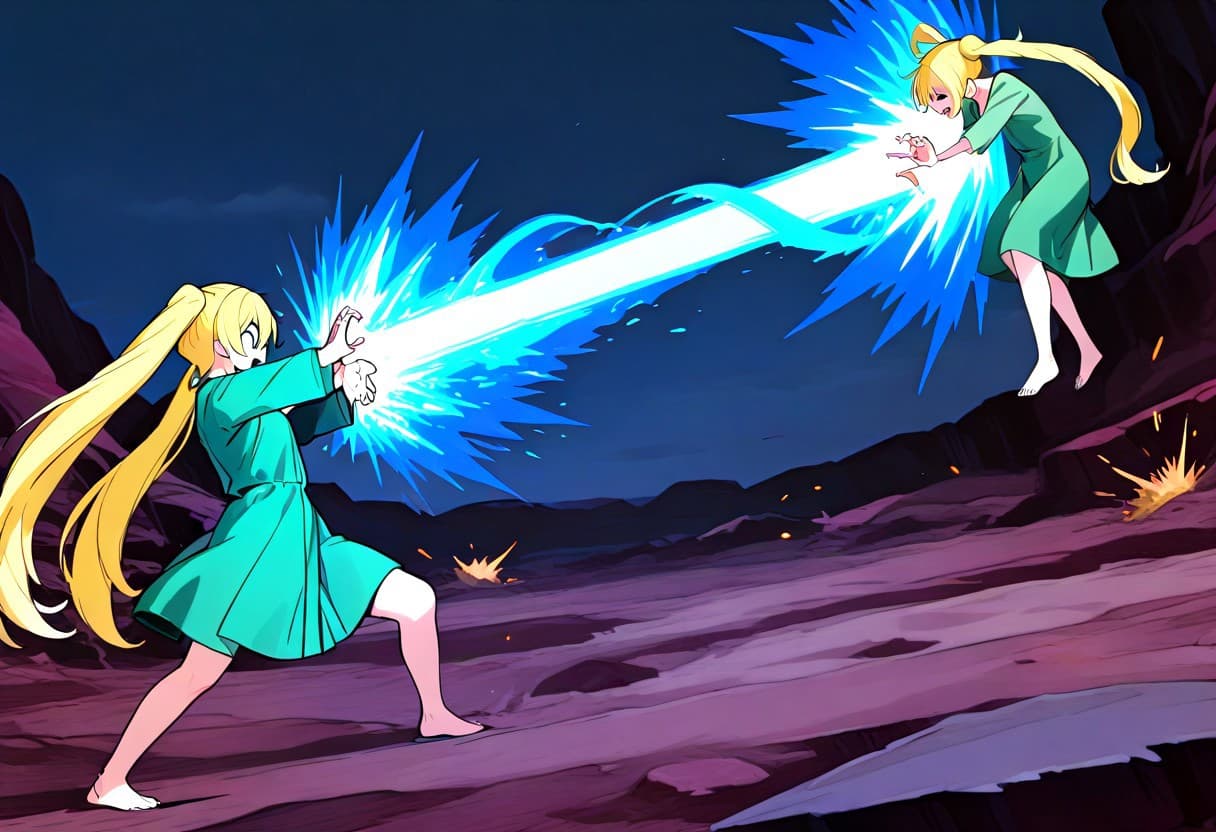 kamehameha hitting target - Comission - Image 5