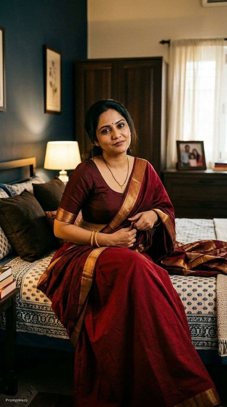 AI generated: Aunty removes her sareee