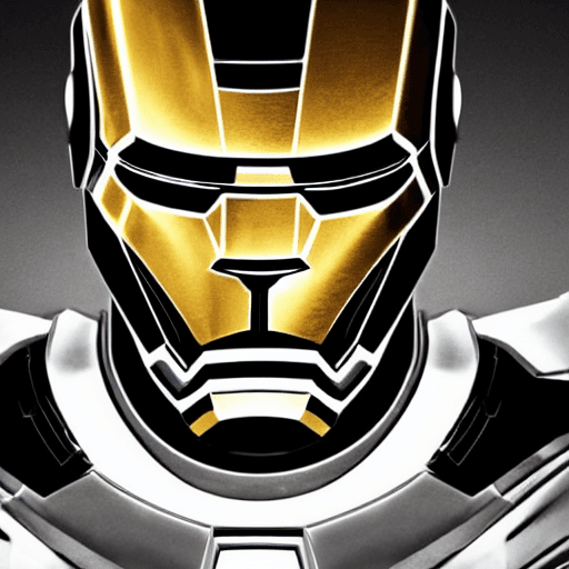 AI generated: Close-up portrait of a TONY STARK FACE WITH HELMET OPEN IRONMAN walking into no mans land, metallic ...