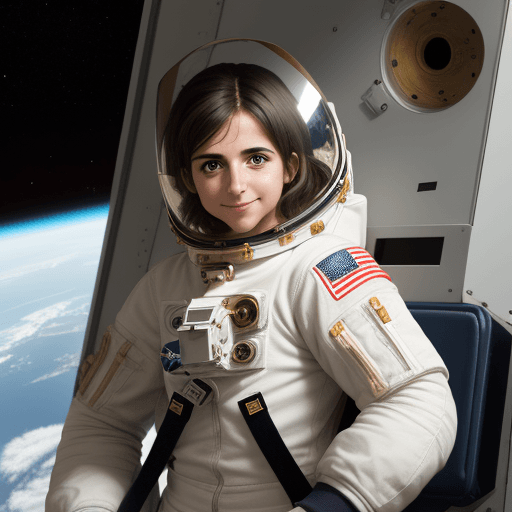 AI generated: a portuguese girl astronaut and a modern equipement

