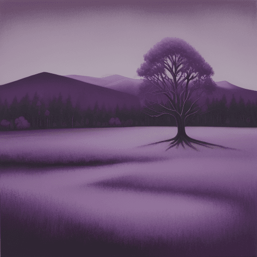AI generated: Purple monochromatic landscape painting
