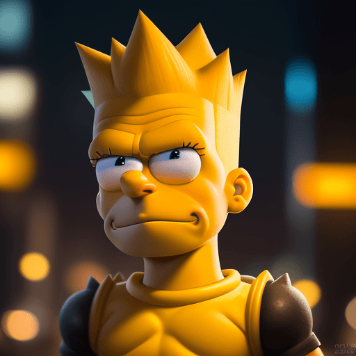 AI generated: Bart Simpson, professional portrait, hyper realistic, ultra detailed photograph, captured with a 85m...