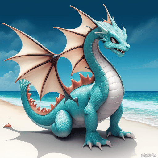 AI generated: happy  baby ocean dragon art lines 