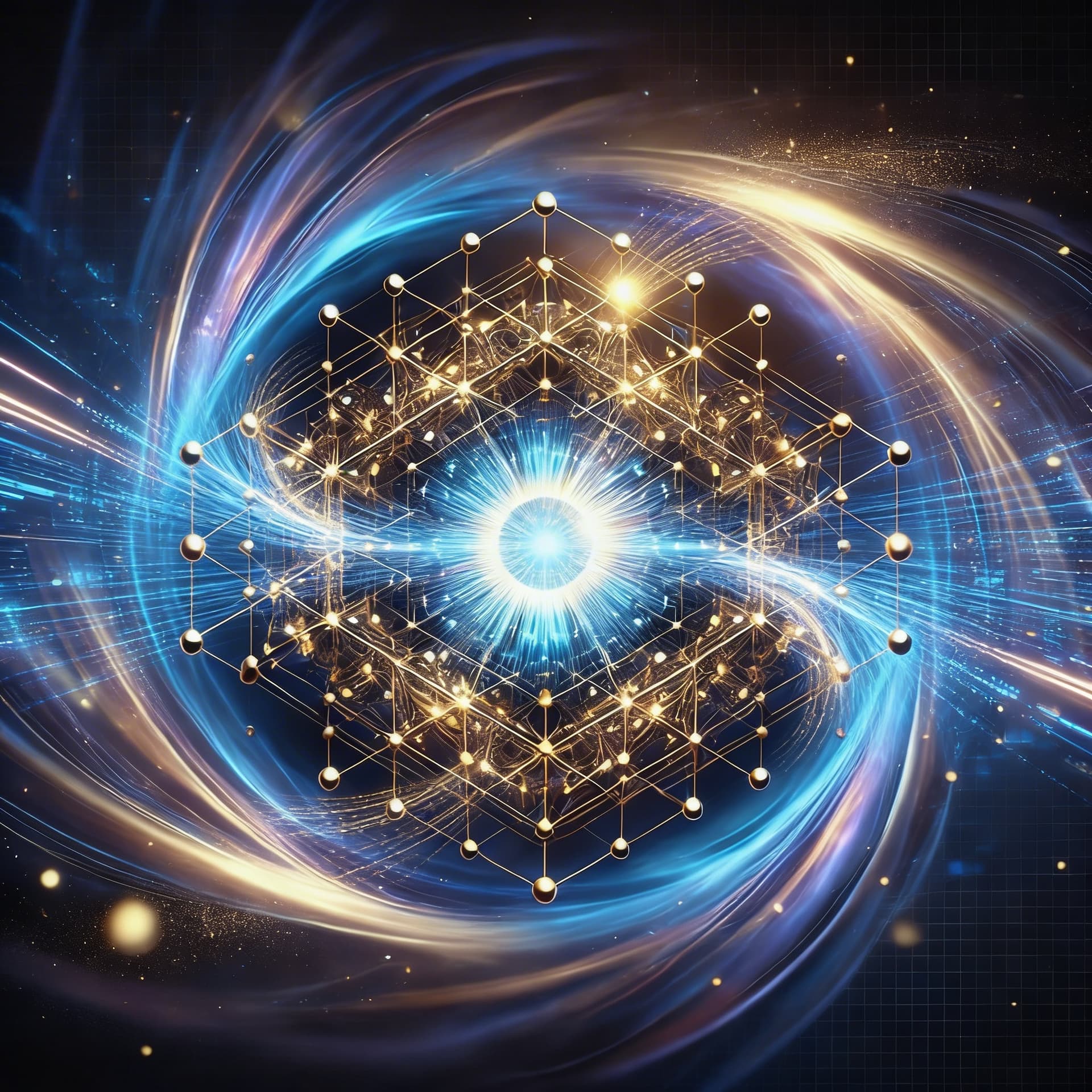 AI generated: Create a Sci-Fi image. A visual representation of advancing information being shared between advanci...