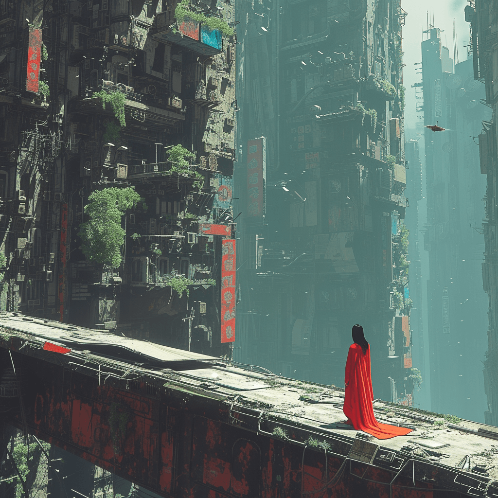 AI generated: Crumbling City, unreal engine, greg rutkowski, loish, rhads, beeple, makoto shinkai and lois van baa...