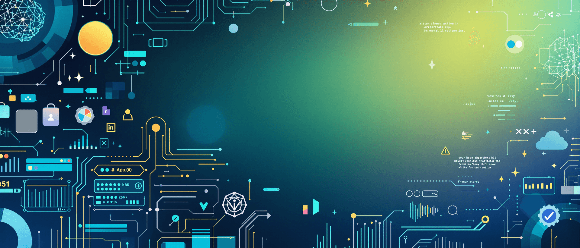 AI generated: A professional, visually appealing background image for a LinkedIn banner featuring elements related...