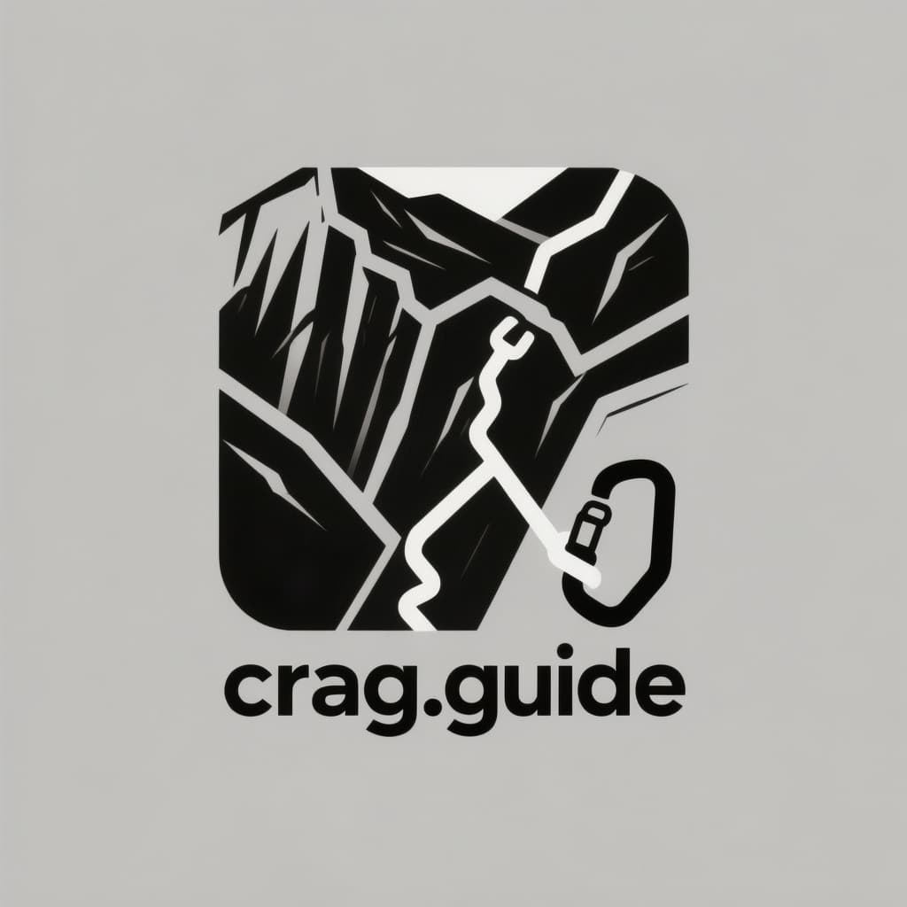 AI generated: Design an ultra-minimalist icon logo for a climbing guide brand called "crag.guide".

Focus: simple,...