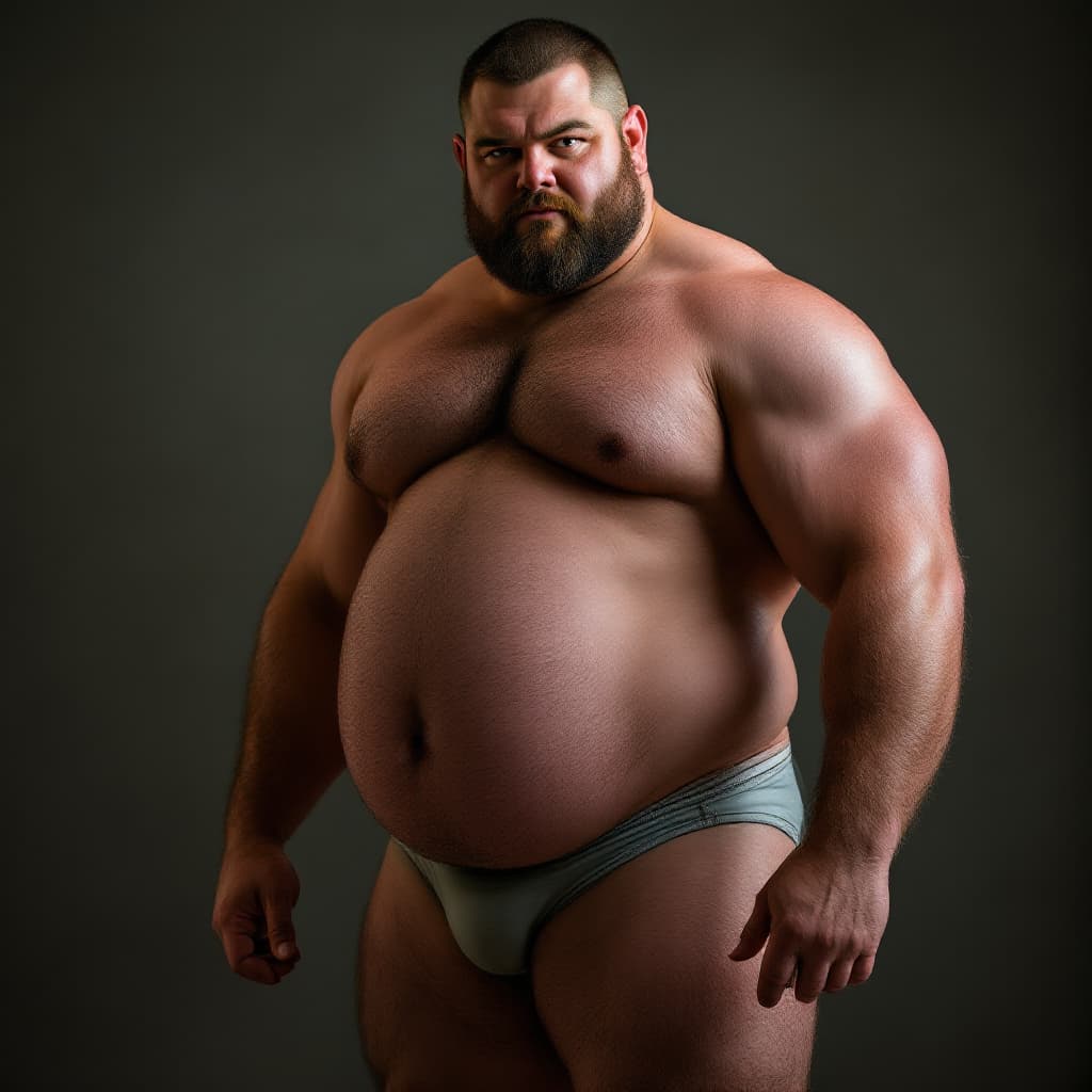AI generated: male model in underwear with big bulge