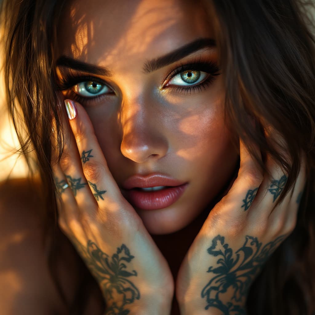 AI generated: Danielle Dubois33,magnificent_digital_art_of_woman_with_long_hair_and_tattoos,expressive_caramel_eye...
