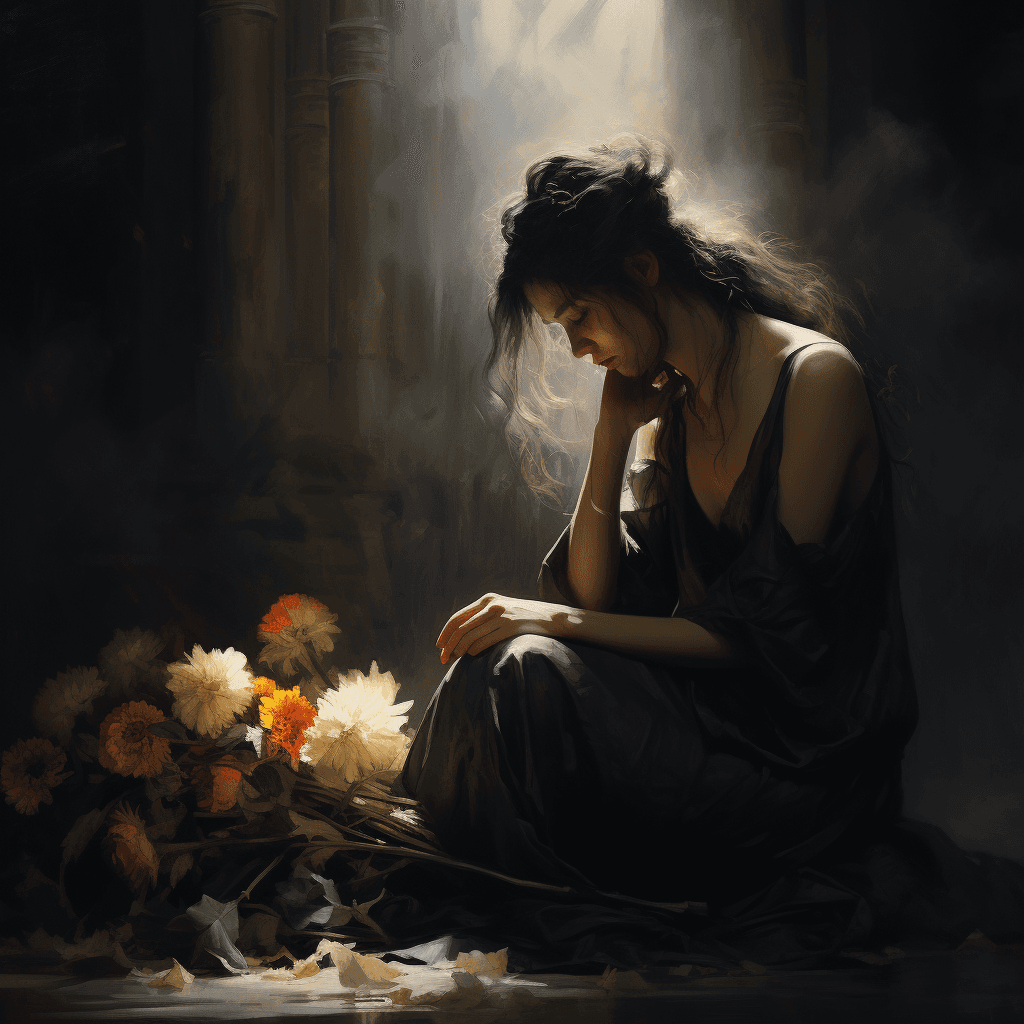 AI generated: grieving
