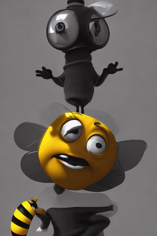 AI generated: Masterpiece, best quality, (a cute bee:1.2), big eyes, (pixar character:1.2), simple hardhat, incred...