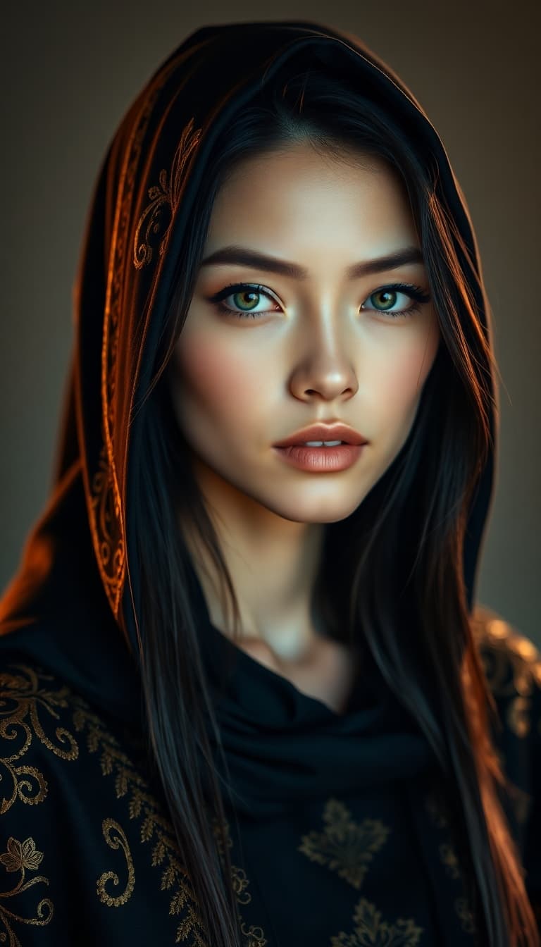 AI generated: "Epic, modern, future-themed, high resolution full-body portrait photograph depicting a slender supe...