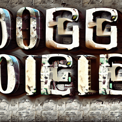 AI generated: 3D text "DESIGN", text in shabby stone style