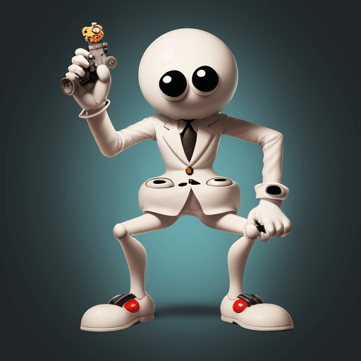 AI generated: a anthropomorph Cereal bowl with cartoon stick legs and arms, White gloves on his hand with 4 finger...