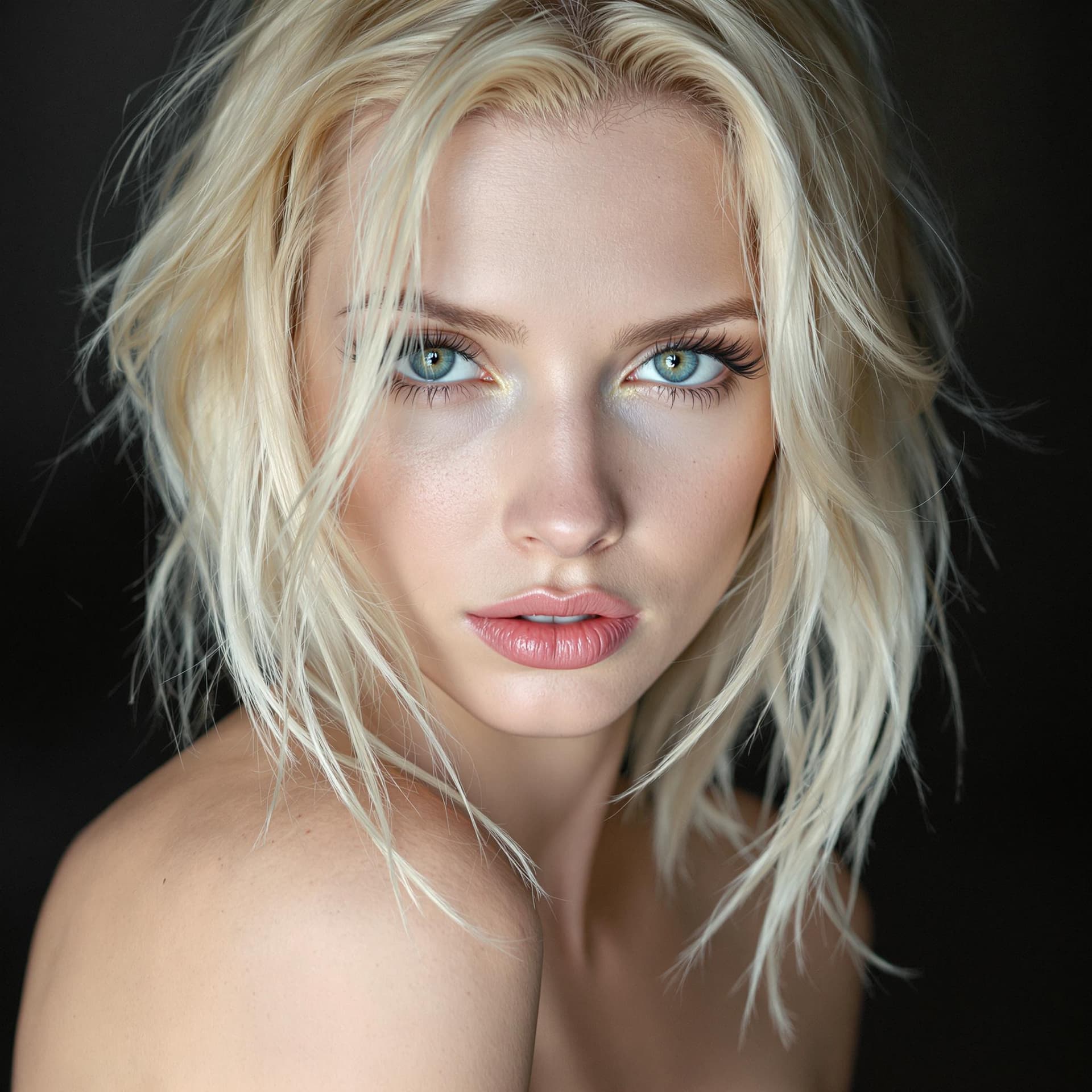 AI generated: white skin blonde with skinny hot face