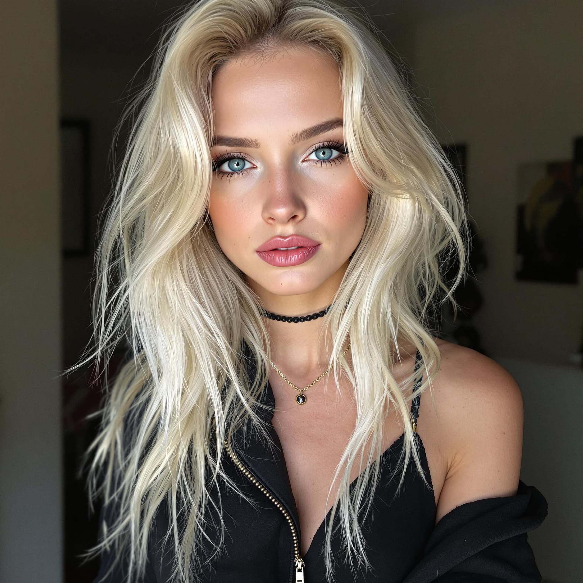 AI generated: white skin blonde with skinny hot face