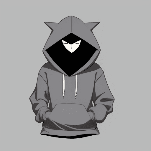 AI generated: Create, A character wearing gray hoodie, simple, vector, flat design, 