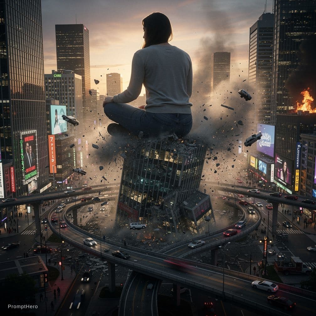 AI generated: Make a Giga sized giantess butt crushing an entire city