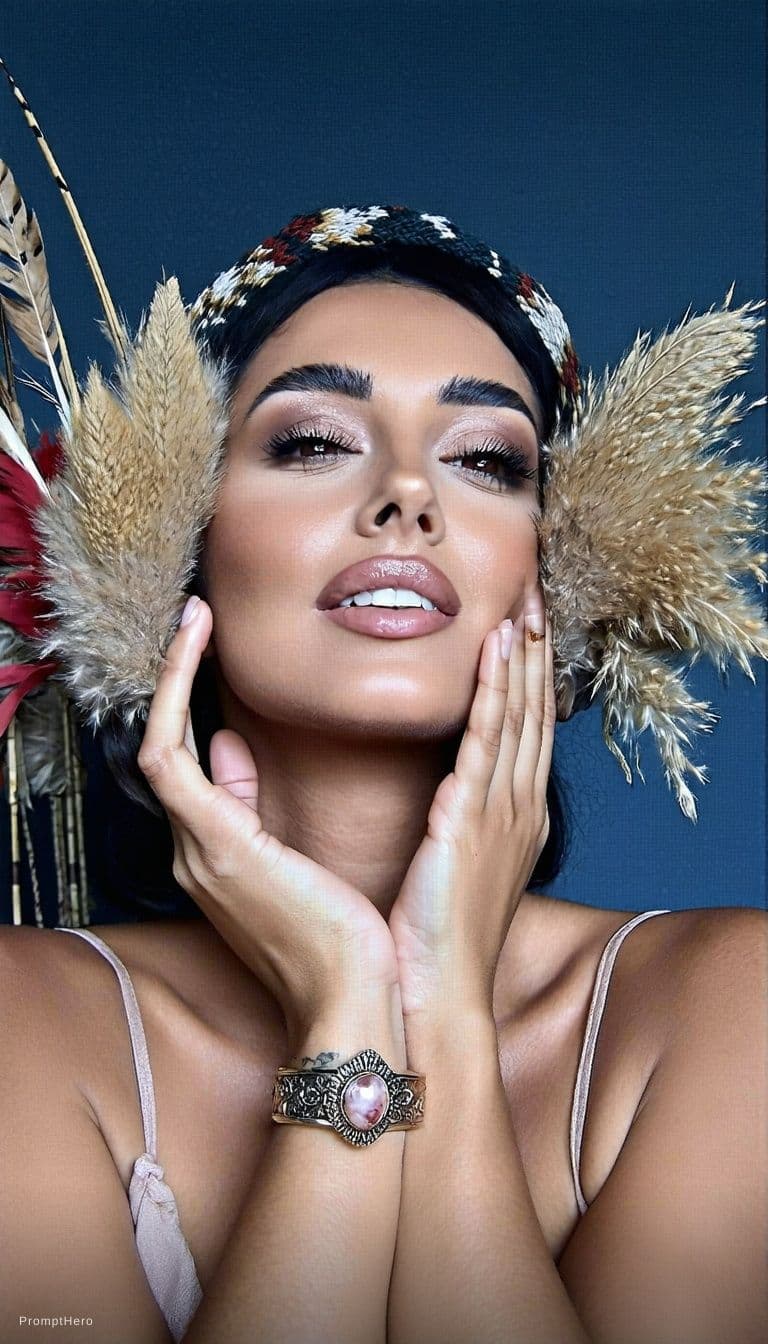 AI generated: Voluptuous, beautiful face, sexy face, seductive, provocative, very sexy position, 