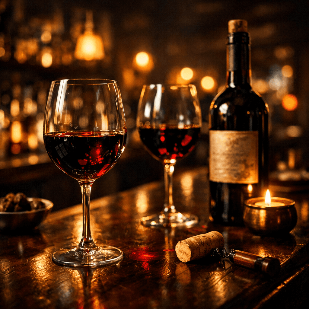 AI generated: wine. in a bar mood, delicious, cinematic, hyper realism, high detail, octane render, 8k, breathtaki...