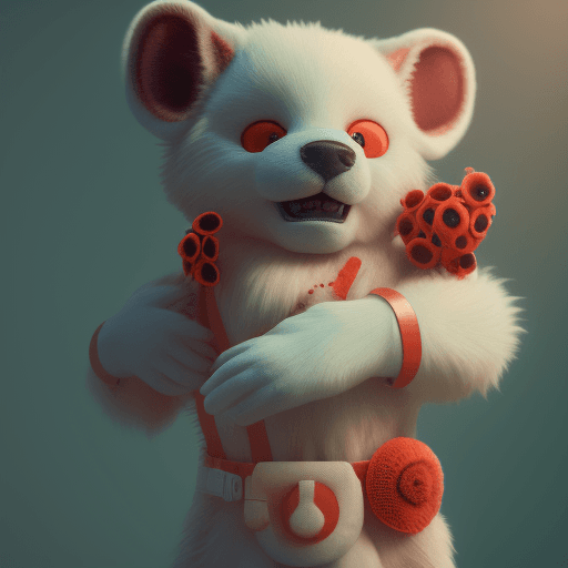 AI generated: artwork. cinematic, hyper realism, high detail, octane render, 8k, furry, poppy and wet diaper,