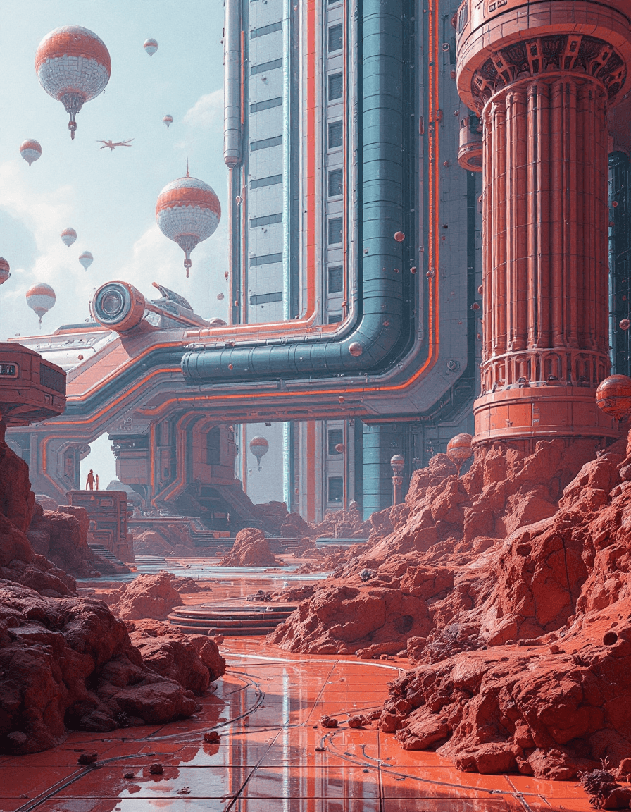 AI generated: A random strange image of a futuristic scenario in the style of Futuristic Grid Aesthetics