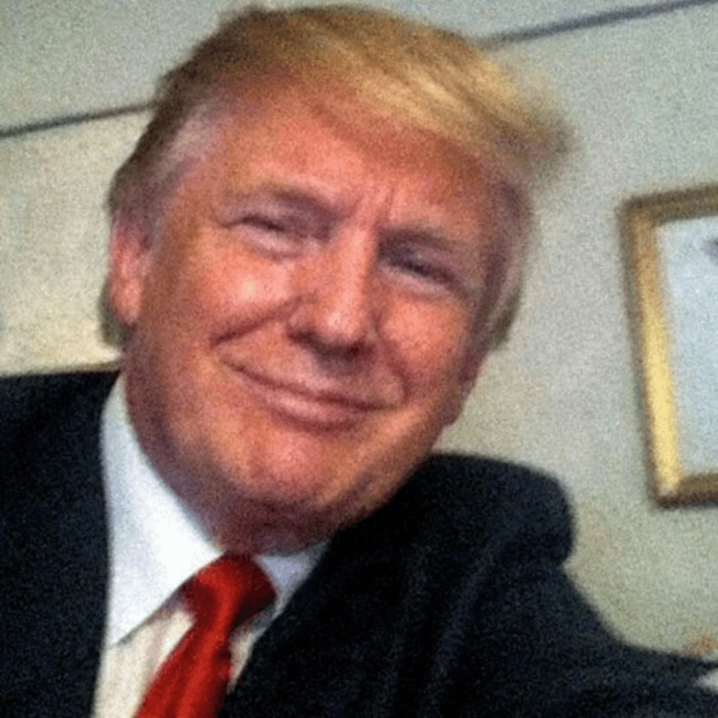 AI generated: Trump, posing, handsome, selfie, low quality
