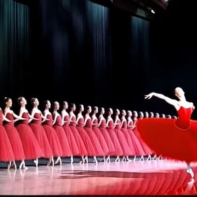AI generated video: Experience the breathtaking elegance of ballerinas in stylized silhouettes. Witness a mesmerizing di...