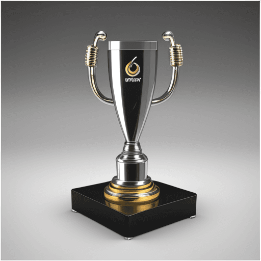 AI generated: A CAD rendered image of an trophy that is an AUX cable end for someone that has won music league