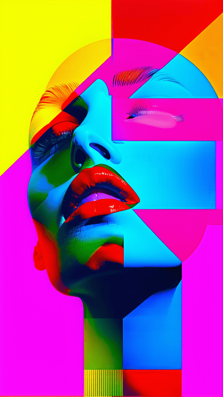 AI generated: Digital pop art illustration, new pop art bllended with art deco style, vibrant colors, surrealism s...