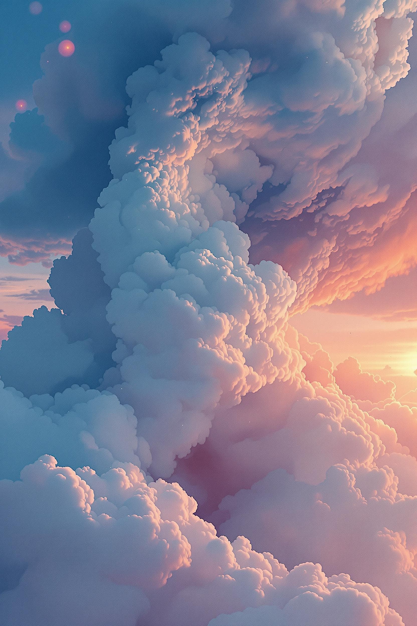 AI generated: illustration photographique d'un monde dans les nuages, dans le style de tanya shatseva, le groupe d...