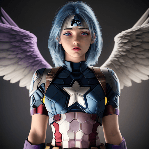 AI generated: angelic captain america girl warrior::4 hyper-realistic ::5 detailed character expressions :: 3 Ultr...