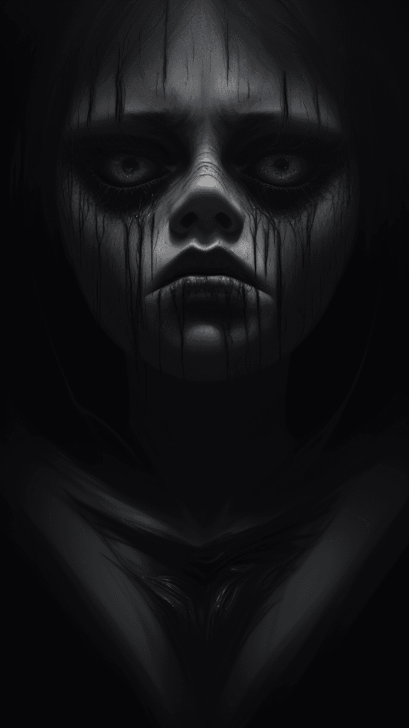 AI generated: best quality,4k,8k,highres,masterpiece:1.2,ultra-detailed,realistic:1.37,artwork,horror,dark room,my...