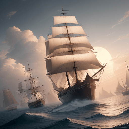 AI generated: Photo of a ultra realistic sailing ship, dramatic light, pale sunrise, cinematic lighting, battered,...