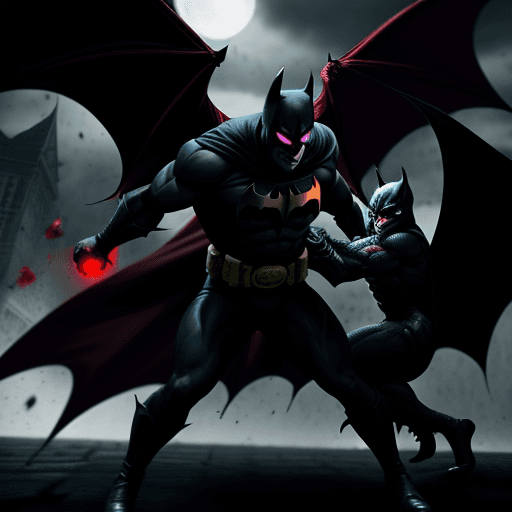 AI generated: Demon Batman fight with demon, 4k ,ultra hd