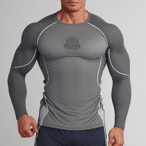 AI generated: a gray training shirt, comfortable and light to train as well as possible, with a print on the sides...