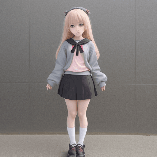 AI generated: Loli anime girl full body in small clothes 