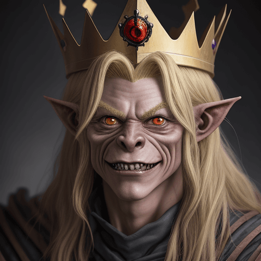 AI generated: Realistic Anime Hobgoblin King with Crown