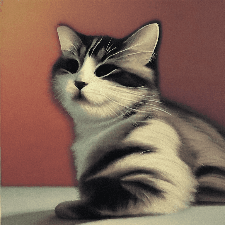 AI generated: realistic, ((Masterpiece, best quality)), cute cat on kitchen table , Ultra-High-Definition, Masterp...