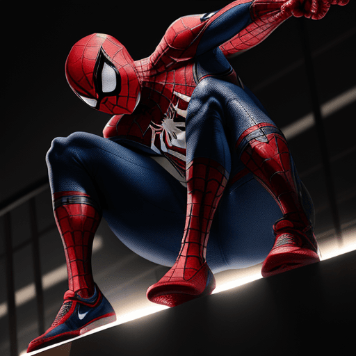 AI generated: spiderman wearing nike air jordan --s 250 --uplight
