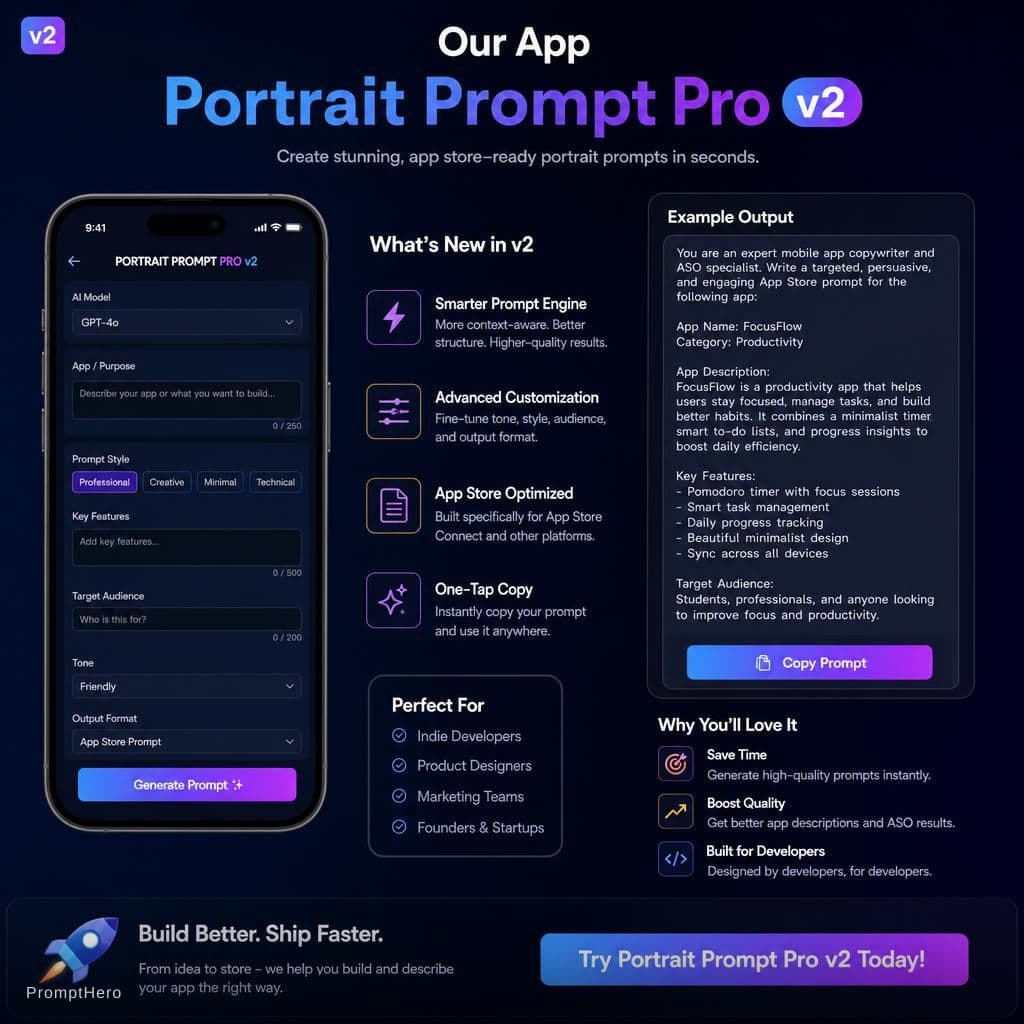 AI generated: Our app portrait prompt pro v2