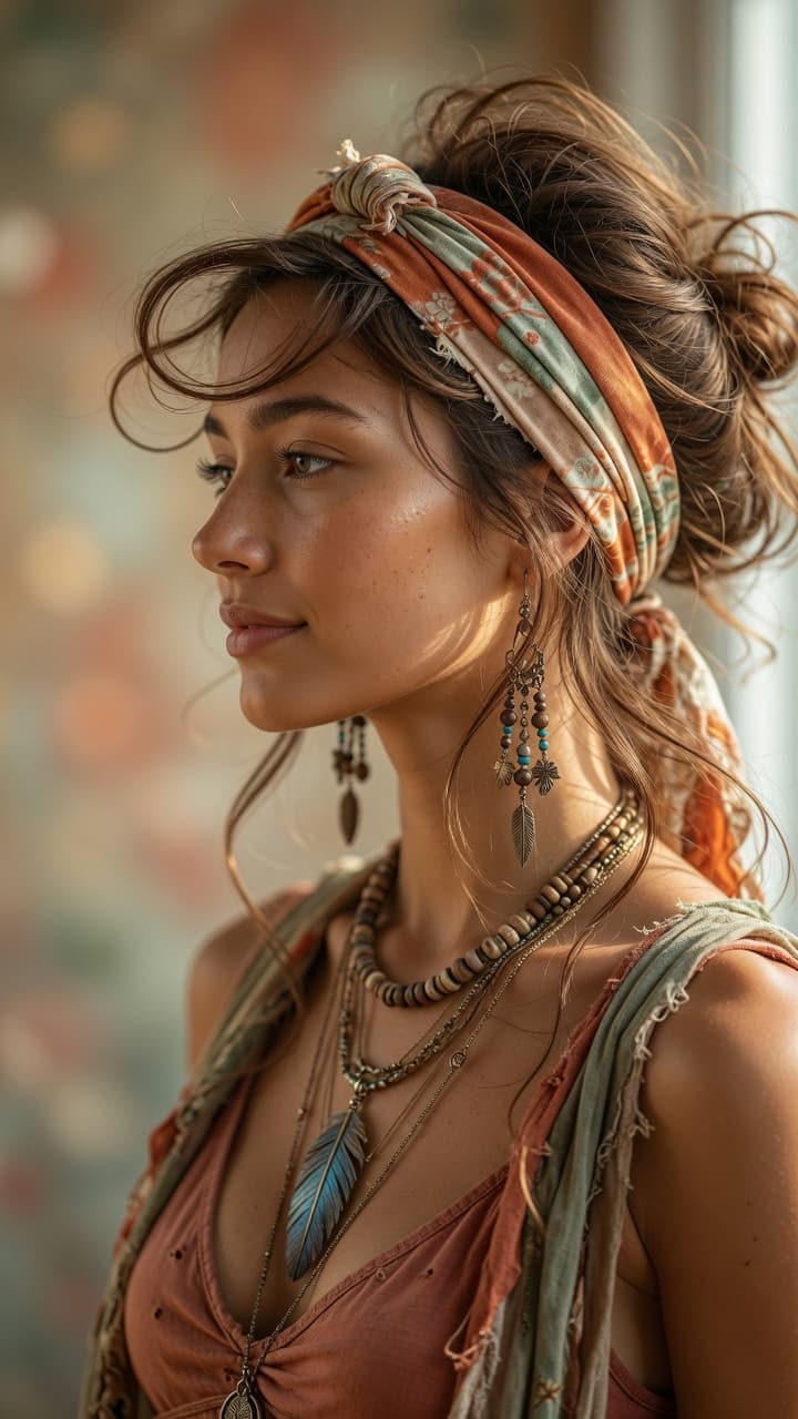 AI generated: A breathtakingly beautiful 20-year-old woman with a healthy golden-tan complexion, delicate thin fac...