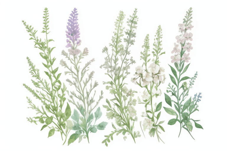 AI generated: wildflower bundle isolated, watercolor, on completely white background, pastel colors, 4k High resol...
