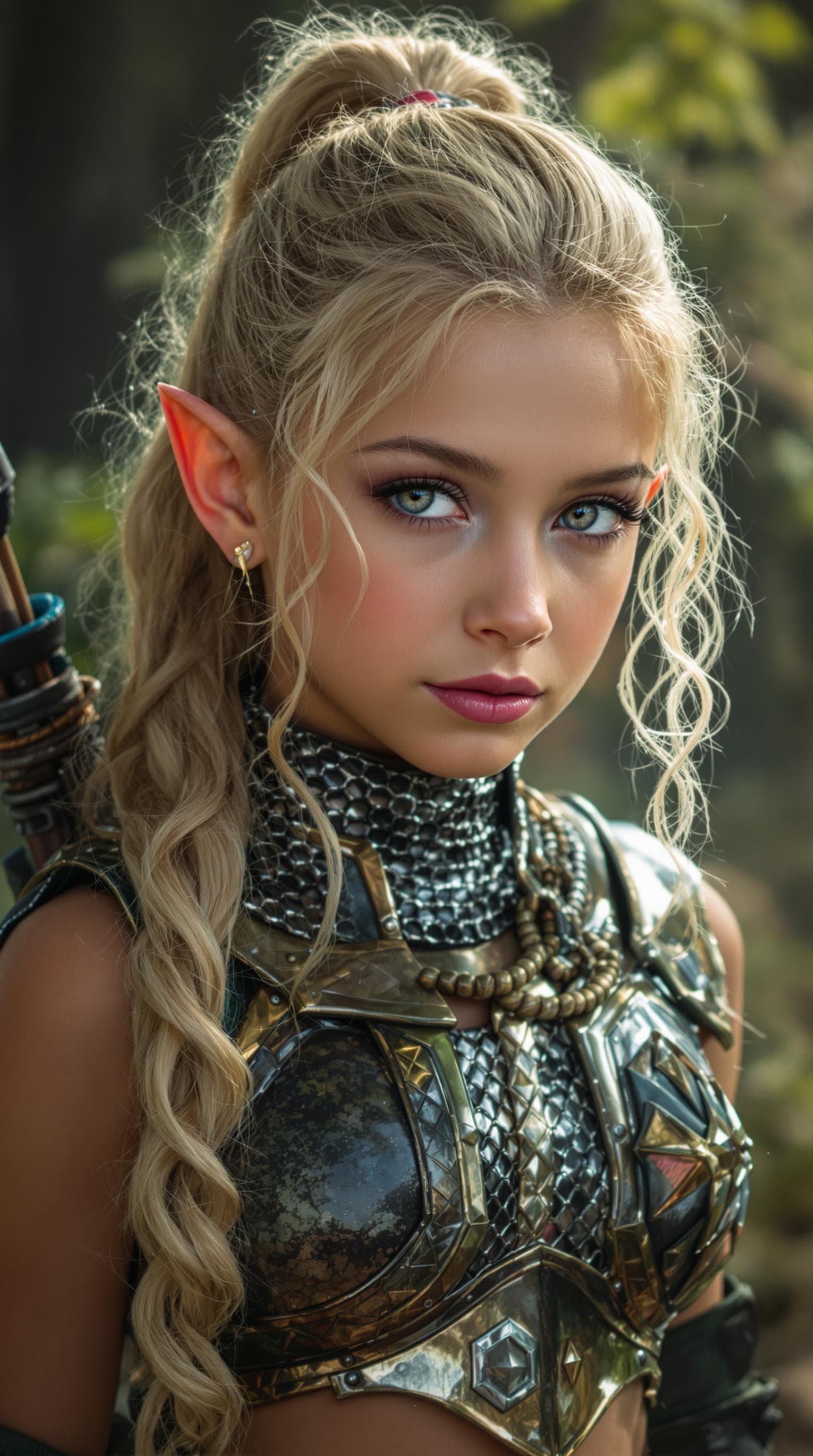 AI generated: a professional photo of a exceptionally beautiful girl in the world (age 7), (seven year old) short ...