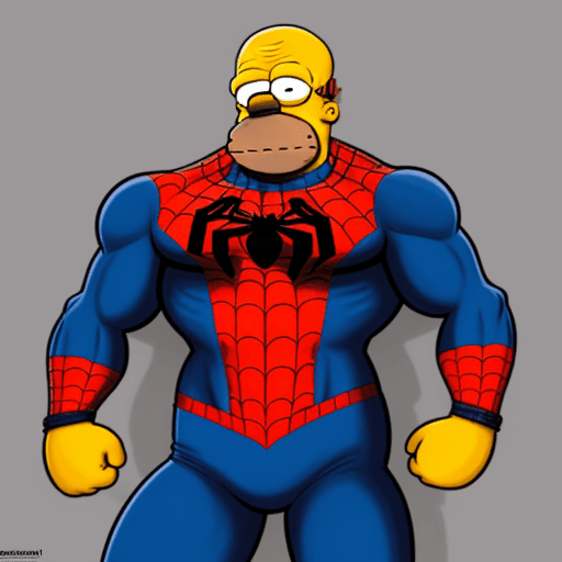 AI generated: homero simpson spiderman