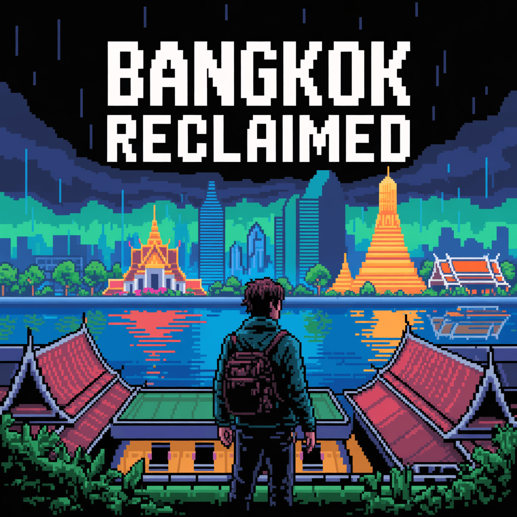 AI generated: bangkok in 8-bit the last of us game concept, mindblowing beauty, render