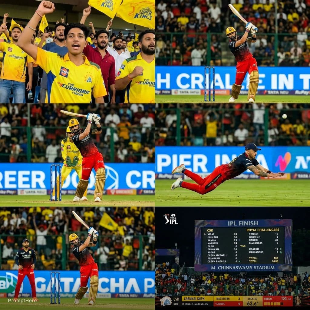 AI generated: Create a video for real cricket match csk vs rcb
